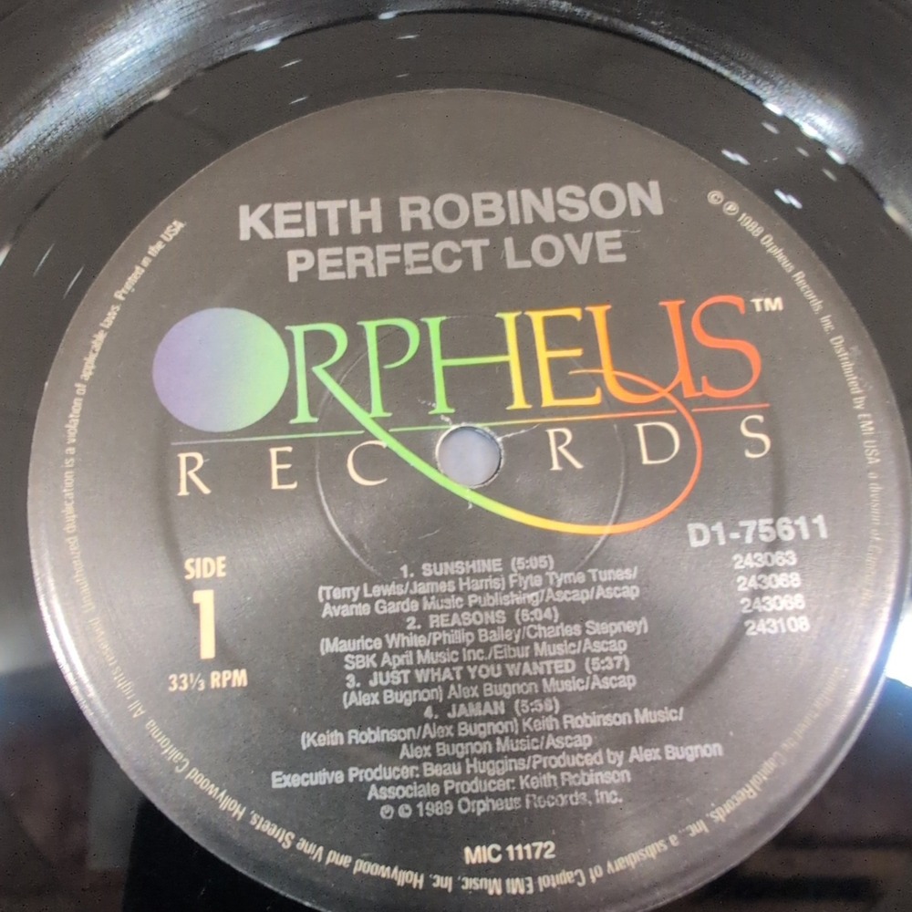 Keith Robinson Perfect Love Vinyl LP 1989 Orpheus Records D1-75611 Jazz Fusion - Picture 4 of 6